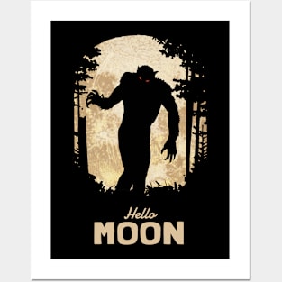 Hello Full Moon Night Posters and Art